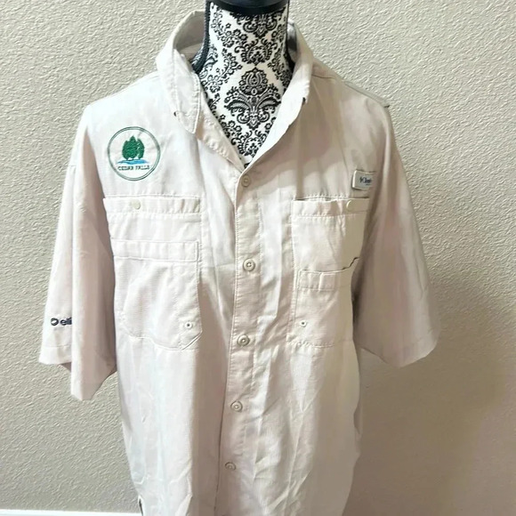 🎣🐟Columbia Vented PFG short Sleeve Button Up Men's Shirt Large - Picture 1 of 7